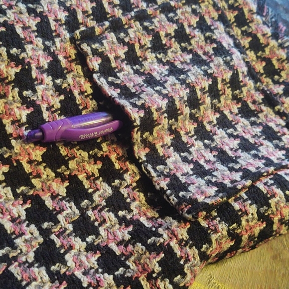 Fringe sleeves tweed blazer jacket size 10 - Picture 6 of 7